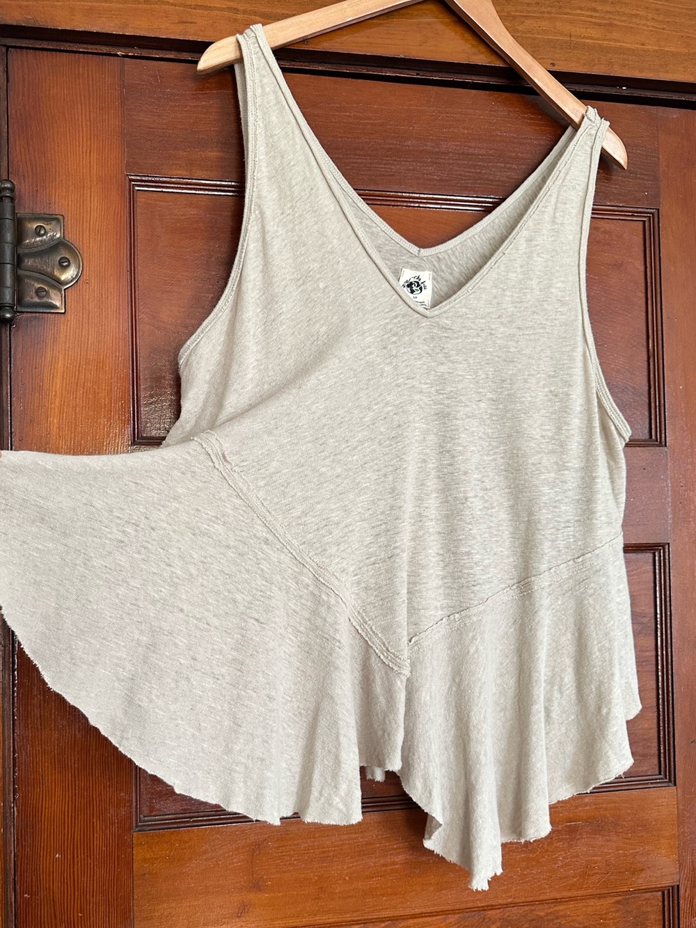 Free People We The Free V Neck Drop Waist Asymmetrical Hem Tank Top Small Boho
